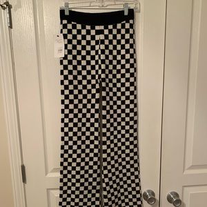 America Threads black and white checkered knit pants